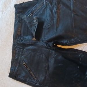 Free people black leather pants